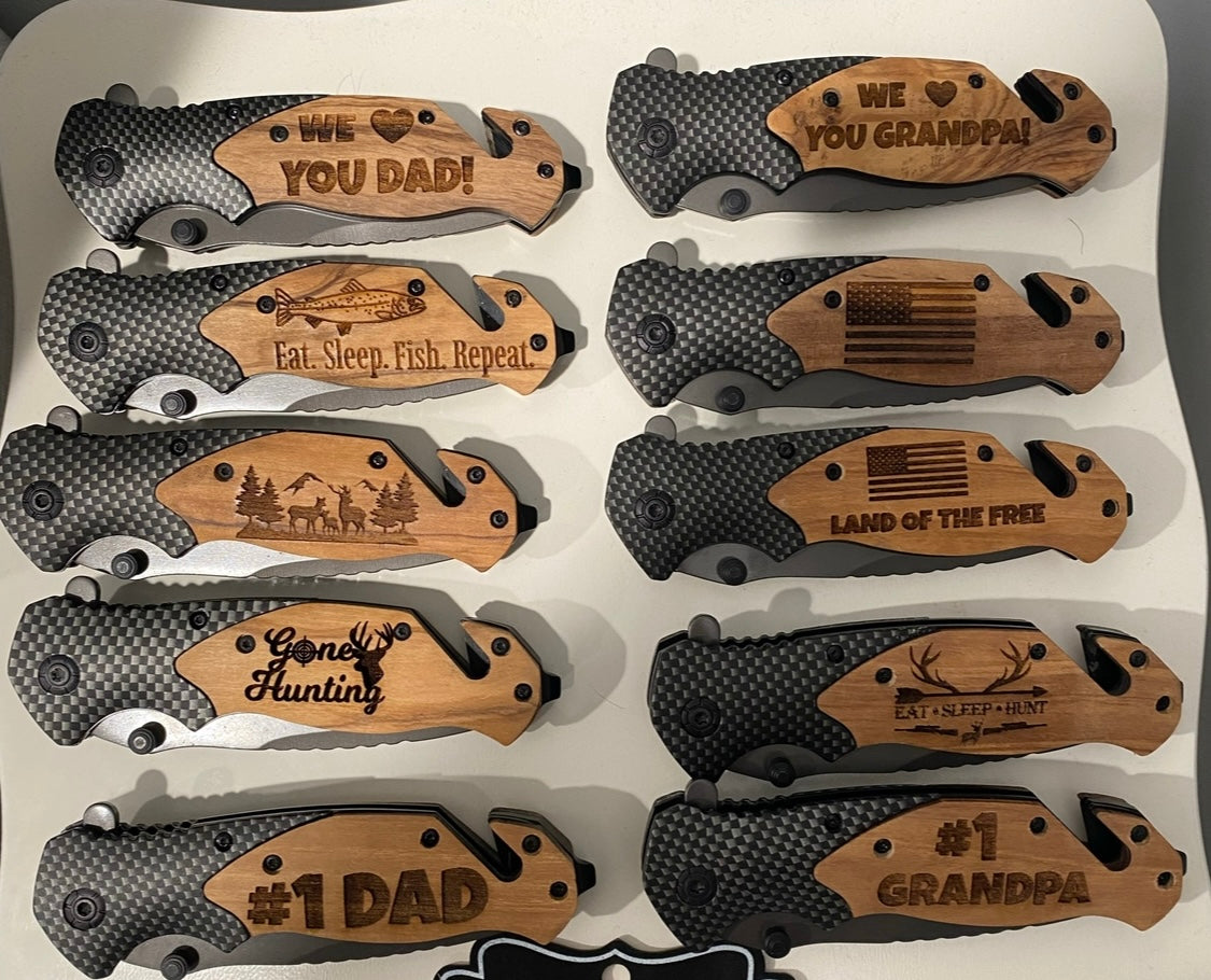 Laser Engraved Pocket Knife