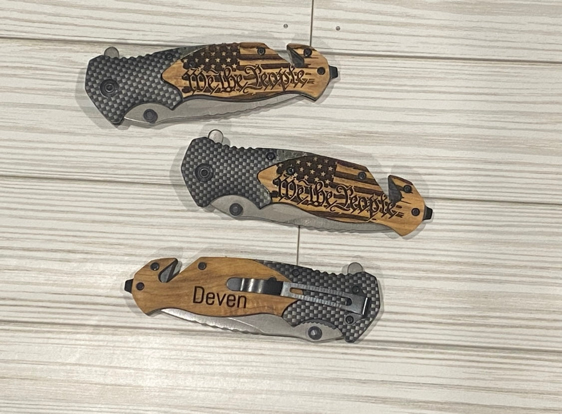 Laser Engraved Pocket Knife