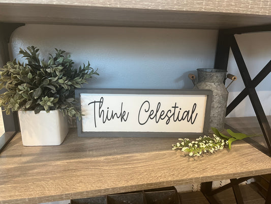 Grey Think Celestial All Wood Sign