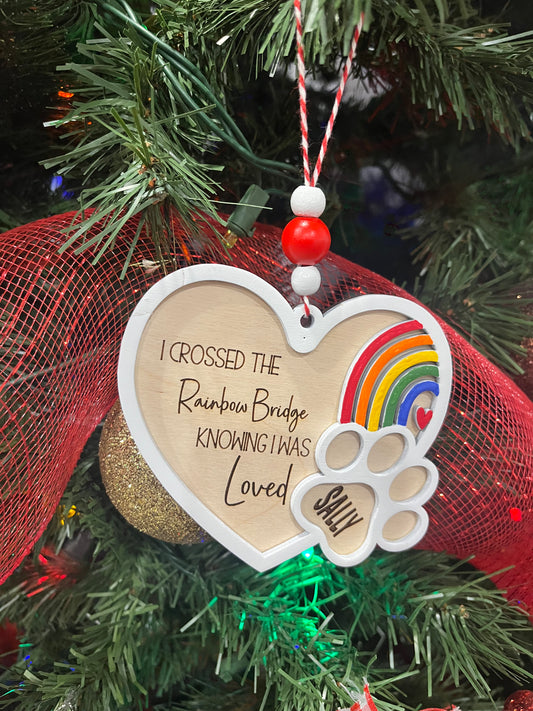 Rainbow Bridge Personalized Pet Ornament