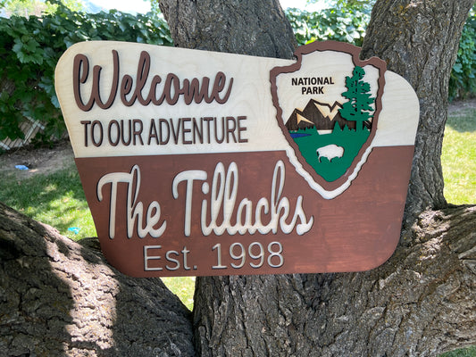 National Park Family Name Sign